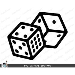 Rolling Dice Throwing SVG  Casino Clip Art Cut File Silhouette dxf eps png jpg  Instant Digital Download