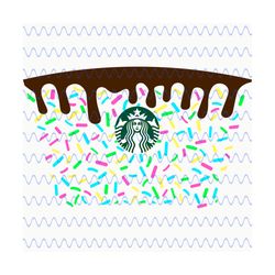 Donut Starbucks Cup svg, Full Wrap Donut Drip for Starbucks 24oz Venti Cold Cup, Svg Digital Download, Starbucks cups sv