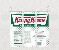Krispy Kreme Tumbler Png, Sublimation Tumbler Png, Krispy Kreme Tumbler Wrap, 20oz skinny Tumbler Png Digital Download