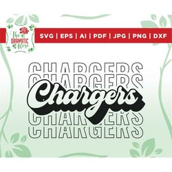 Chargers Tee Svg, Chargers Svg, Chargers Shirt Svg, School Spirit,Cute Design Cut File,Chargers Mascot Svg,Team Mascot S
