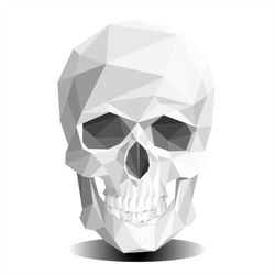 Hand Drawn Geometric Skull SVG Skeleton 3D Computer Mash Up Clipart Dead Polygon Vector Cut files for Cricut Digital Dow