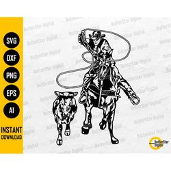 Cattle Roping SVG | Lassoing SVG | Lasso SVG | Western Decals T-Shirt Clipart Vector Graphics | Cutting File Cuttable Di