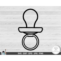 Baby Pacifier SVG  Clip Art Cut File Silhouette dxf eps png jpg  Instant Digital Download