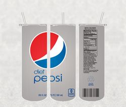 Pepsi Tumbler Png, Sublimation Tumbler Png, Pepsi Tumbler Wrap, 20oz skinny Tumbler Png Digital Download