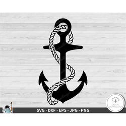 Anchor SVG  Boat Clip Art Cut File Silhouette dxf eps png jpg  Instant Digital Download