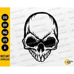 Jawless Skull SVG | Skeleton Head SVG | Death SVG | Gothic Decals T-Shirt | Cricut Cut File Printable Clip Art Vector Di