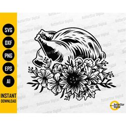 sunflower turkey svg | thanksgiving svg t-shirt decal vinyl graphics | cricut cutting files clip art vector digital down