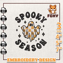 Spooky Season Embroidery Design, Retro Spooky Embroidery Design, Halloween Embroidery Design, Ghost Halloween Embroidery