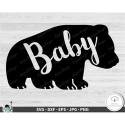 Baby Bear SVG  Clip Art Cut File Silhouette dxf eps png jpg  Instant Digital Download