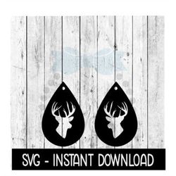 Earring SVG, Teardrop Deer Earrings SVG, SVG Files, Instant Download, Cricut Cut Files, Silhouette Cut Files, Download,