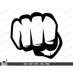 Fist Punch SVG  Clip Art Cut File Silhouette dxf eps png jpg  Instant Digital Download