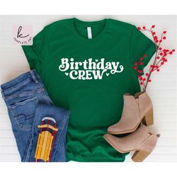 Retro Vintage Groovy Birthday Crew Party Shirt Svg File, Birthday Party Shirt, Svg Easy to Cut, Women Shirt Design, Birt
