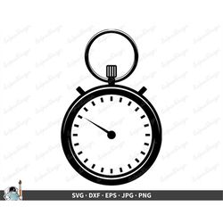 Stopwatch SVG  Time Clip Art Cut File Silhouette dxf eps png jpg  Instant Digital Download
