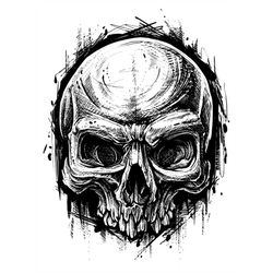 Hand Drawn Skull Line Art Design SVG illustration Skeleton Head Pencil Effect Clipart Vector Cut files for Cricut Digita