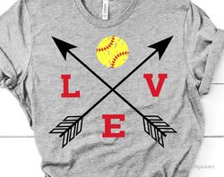 softball svg, love softball svg, softball mom svg, softball shirt svg, crossed arrows, softball fan svg file for cricut