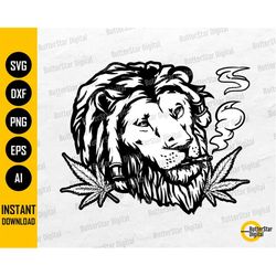 Cannabis Lion SVG | Smoking Marijuana Joint | Smoke Weed Blunt | Cricut Cutting Files Silhouette Cameo Clipart Vector Di