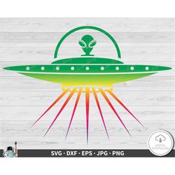 Alien UFO SVG  Clip Art Cut File Silhouette dxf eps png jpg  Instant Digital Download