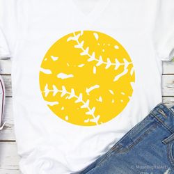 softball ball svg, distressed softball ball svg, grunge softball svg, softball cricut & silhouette, softball shirt svg,