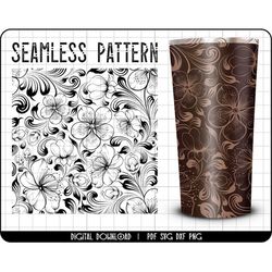 tooled leather svg, seamless tumbler png, seamless pattern svg, western pattern background, floral svg laser, pattern sv