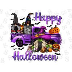 Happy Halloween Gnome Truck png, Happy Halloween Png, Halloween Png, Spooky Png, Sublimation Designs Downloads,Truck Png