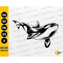 Killer Whale SVG | Wild Orca T-Shirt Vinyl Stencil | Cricut Cutting Files Silhouette Cameo Printables Clip Art Vector Di