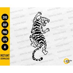 Full Body Tiger SVG | Tigress SVG | Animal Vinyl Decal Wall Art Shirt Tattoo | Cricut Silhouette Cameo Clipart Vector Di