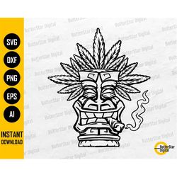 Stoner Tiki Mask SVG | Smoke Weed SVG | Smoking Marijuana Joint SVG | Cannabis Svg | Cut File Cuttable Clipart Vector Di