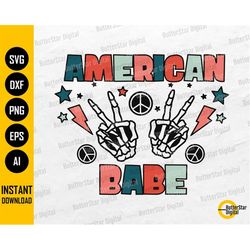 American Babe PNG | Cute America T-Shirt Decals Stickers Sublimation | Cricut Cutting Files Printable Clip Art Vector Di