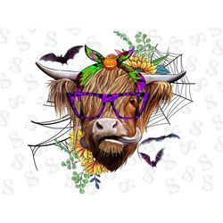 Halloween Highland Cow Png, Halloween Png, Highland Cow Png, Cow, Boo Png, Spooky Png,Trick Or Treat Png,Digital Downloa