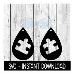 Earring SVG, Teardrop Autism Awareness Earrings SVG, SVG Files, Instant Download, Cricut Cut Files, Silhouette Cut Files