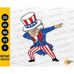 Dabbing Uncle Sam SVG | Cute Funny 4th Of July T-Shirt Graphics Sticker | Cricut Silhouette Cameo Cut Clipart Vector Dig