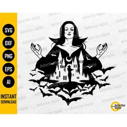 Vampire Queen SVG | Creepy Bats SVG | Horror T-Shirt Decal Graphics | Cricut Cutting Files Printable Clip Art Vector Dig