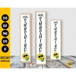 Hello Sunshine Porch Sign SVG | Summer Home Decor Decoration Decal Stickers | Cutting Files Printables Clipart Vector Di