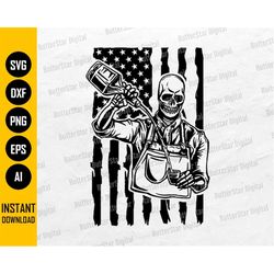 US Bartender Skeleton SVG | American Barkeeper Svg | USA Flag Bar Svg | Cricut Cut File Cameo Cuttable Clipart Vector Di