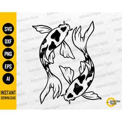 Swimming Fish SVG | Carp SVG | Pet Pond Aquarium Water Tank River Ocean Sea Lake | Cutting File Vinyl Clip Art Vector Di