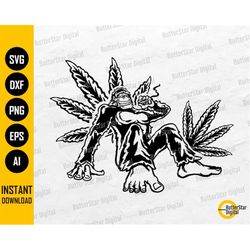 Cannabis Bigfoot SVG | Monster Smoking Marijuana SVG | Smoke Weed SVG | Cricut Cutting File Printable Clipart Vector Dig