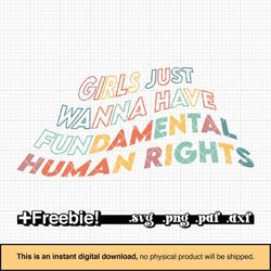 Girls just wanna have fundamental human rights svg, pro choice svg, my body my choice, reproductive rights, womens right