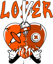 loser lover heart dripping dunk low orange black matching