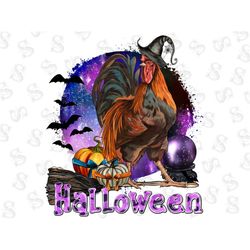 Halloween Witch Rooster Png Sublimation Design, Halloween Background Png, Halloween Rooster Png,Trick or Treat Png,Digit