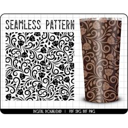 tooled leather svg, tooled leather png, floral pattern svg, western pattern svg, seamless pattern svg,  damask pattern s