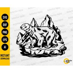 Polar Bear SVG | Arctic Mountains SVG | Wild Animal Shirt Decal Graphics | Cricut Cut File Silhouette Clip Art Vector Di