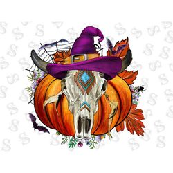Halloween Bull Skull Png Sublimation Design,Halloween Png,Bull Skull Png, Halloween Bull Skull Png,Witch Hatt,Pumpkin Pn