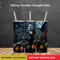 Jack Skellington Skinny Tumbler Straight 20oz Digital Download