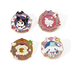 Cartoon Figure Enamel Pin Kitty Cat Kuromy Metal Badge Brooch Jacket Jeans Lapel Pin Kawaii Jewelry Accessories