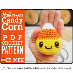 Mini Candy Corn PDF crochet pattern, halloween decoration crochet, amigurumi PDF pattern, crochet patterns amigurumi, Sp