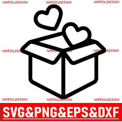 Heart box, Heart shaped,digital svg PNG EPS DXF heartsvg,boxsvg