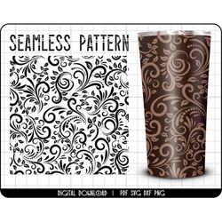 Tooled leather svg, seamless floral pattern svg, seamless tumbler png, tumbler wrap png, western pattern svg, png, tumbl