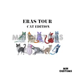 The Eras Tour Cat Edition Taylor Swiftie Cat SVG Digital Cricut File