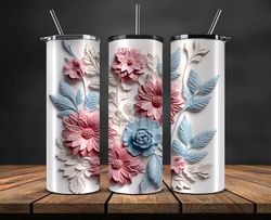 3D Flowers Tumbler Wrap, 3D Floral Sublimation Tumbler Design,Instant Digital Download PNG