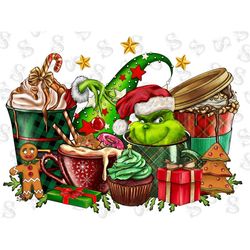 Christmas Grinch Coffee Drinks Png,Merry Christmas Png,Coffee Png,Grinch Coffee,Christmas Drink Design,Christmas Grinch